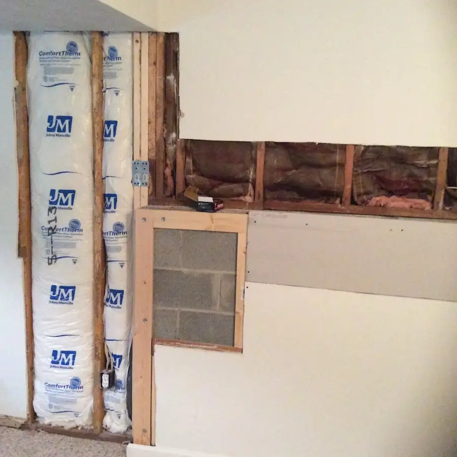 Wall insulation replacement during Basement Flood Cleanup in Dixon